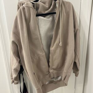 Brandy Melville brown zip up jacket